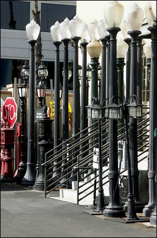 prop street lamps at warner brothers studios hollwood
